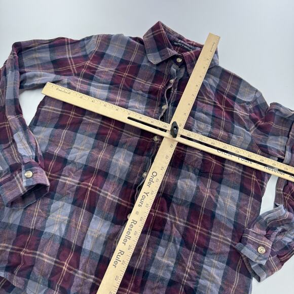 Brandy Melville Shirt Womens Small Red Plaid Flannel Button Up 100% Cotton - Picture 5 of 6